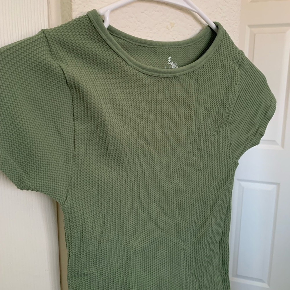 Free people intimate, green textured crop top